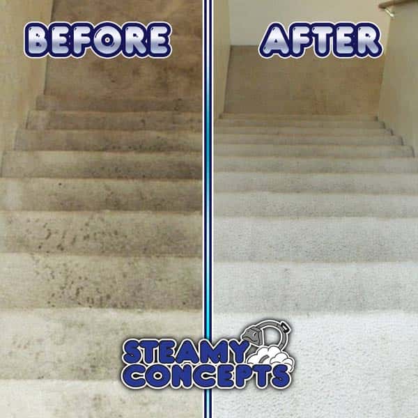 Steamy Concepts Carpet Cleaning: Before and After: Stairs