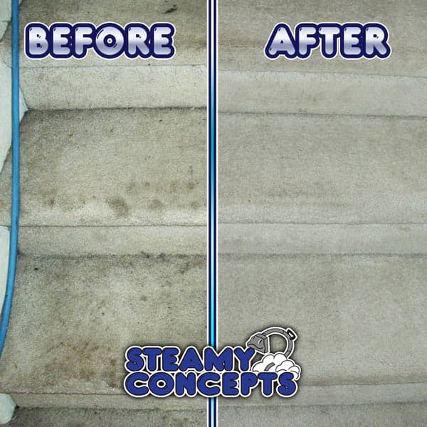 Apache Junction Carpet Cleaning Before and After: Dirty Stairs