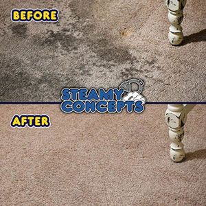 Steamy Concepts Steam cleaning carpet before and after